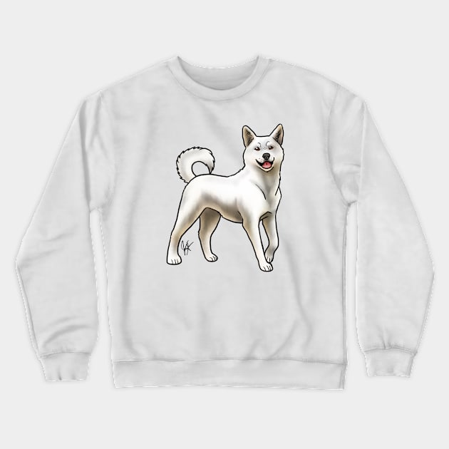 Dog - Korean Jindo - White Crewneck Sweatshirt by Jen's Dogs Custom Gifts and Designs